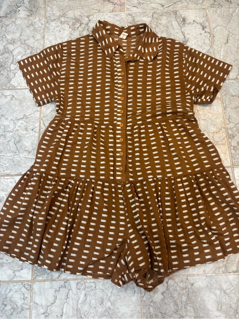 Uncle Frank Boho Linen Shorts Romper Rayon